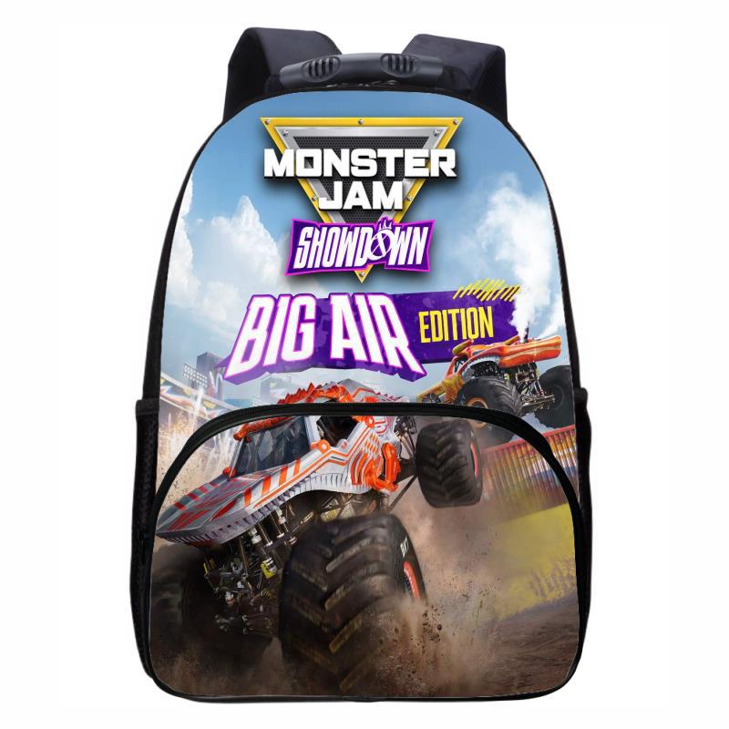Рюкзак-сумка Monster Jam Truck, круглая передняя сумка, для учеников начальной, средней и старшей школы, мужские и женские рюкзаки