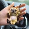 Bulldog Car Pendant Rearview Mirror Cute Puppy Small Fresh DIY Jewelry Car Accessories Interior Creative Adorns Decoration Decor