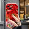 Phone case: 2D flat, fits iPhone 12 Pro, 13, 14, 15, 16, 17, 18, phone decoration, full-print glossy strawberry, perfect festive gift for Christmas an