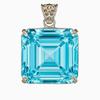 109 Ct Natural Brazilian Square Topaz Pendant 925 Sterling Silver Certified Gems AI-46-NS