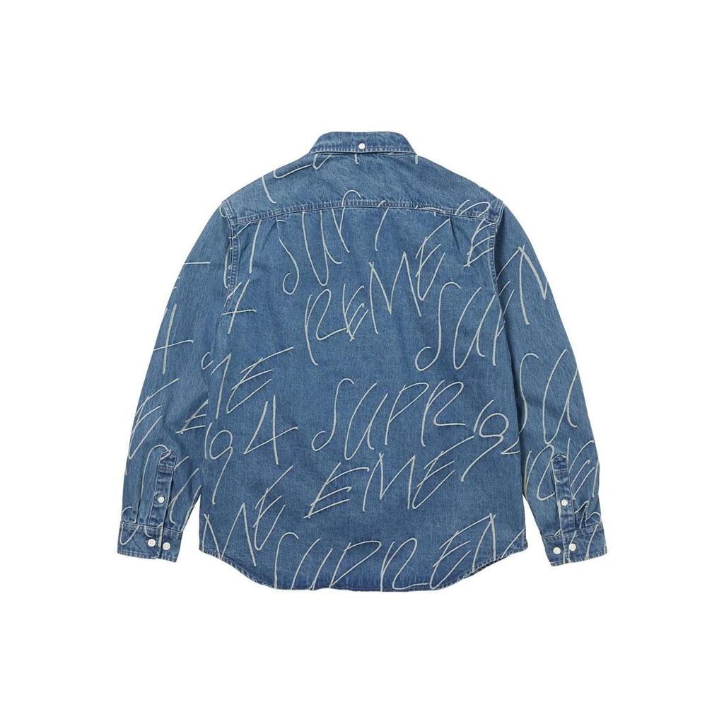 Supreme Handwriting Jacquard Denim Shirt SUP-FW23-152