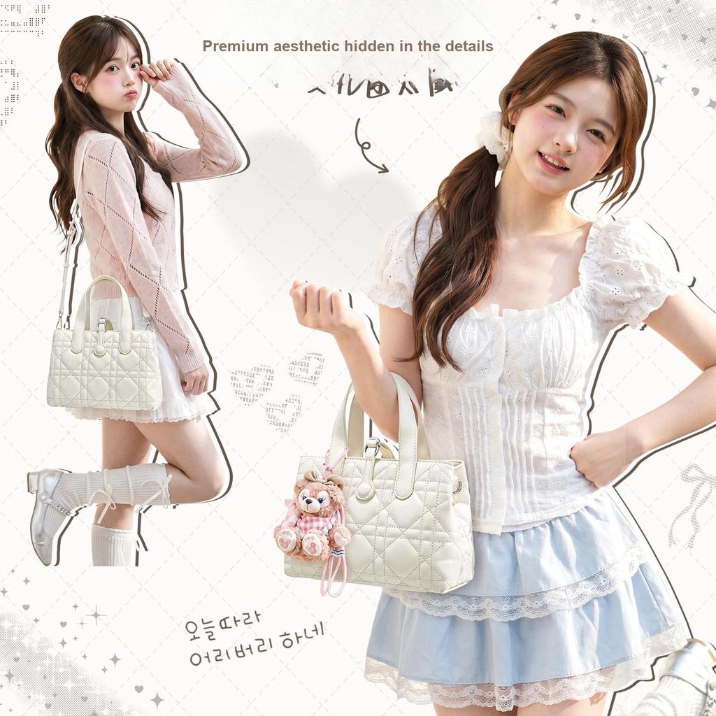 Disney Spring Summer Versatile Chic High-End Party Evening Elegant Simple Quilted Mickey Pendant Crossbody Bag Women Handbags BMK-73320