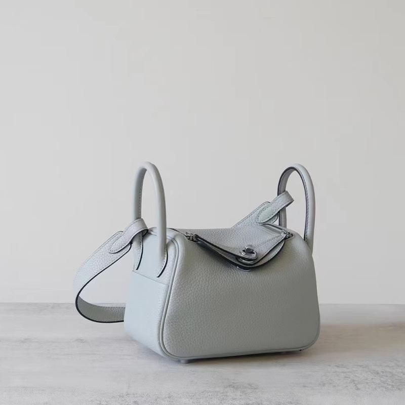 Half Wax Thread Lindi Bag Mini Top Layer Togo Cowhide Leather Single Shoulder Handbag Crossbody Women's Bag Doctor Bag Crossbody Bag