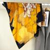 100% Silk Silk Mulberry Silk Black Yellow Peony Square Scarf Silk Scarf Women'S Spring And Autumn Decorative Scarf Shawl