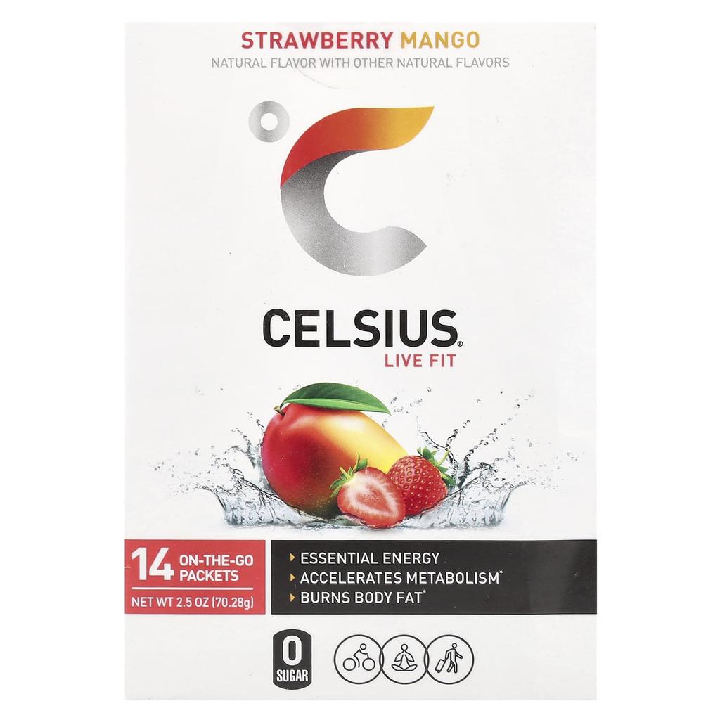 Live Fit, Strawberry Mango, Portable 14 Pack, 5.02G (0.18Oz) Each