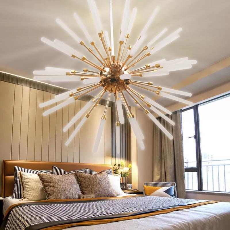 60 Headlights Dandelion Chandelier Lighting Pendant Lamp for Living Room Dining Room Home Decoration