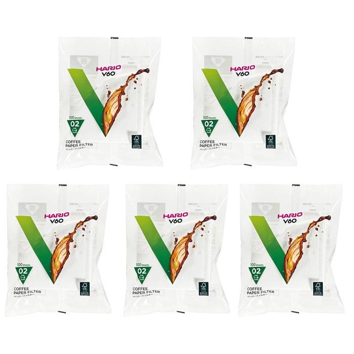 Бумажные фильтры HARIO V60 для 1-4 чашек, 500 шт., белые VCF-02-100W