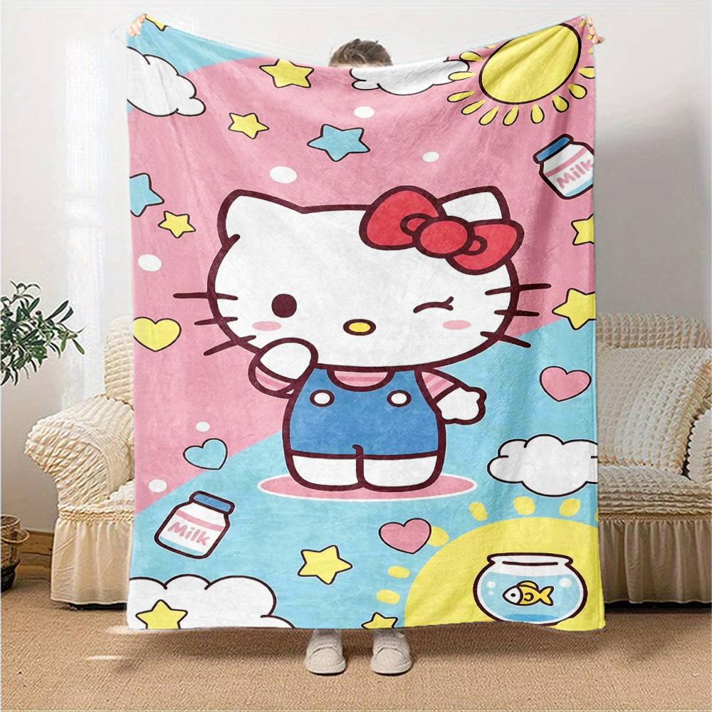 1 шт. Молочное одеяло Hello Kitty Легкое фланелевое покрывало для дивана, кровати, путешествий, кемпинга, гостиной, офиса, кресла