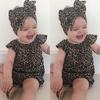 Милый комбинезон с леопардовым принтом для маленьких девочек, боди, комбинезон + повязка на голову, одежда