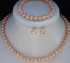 7-8mm Pink   Pearl Necklace Bracelet Earring Sets