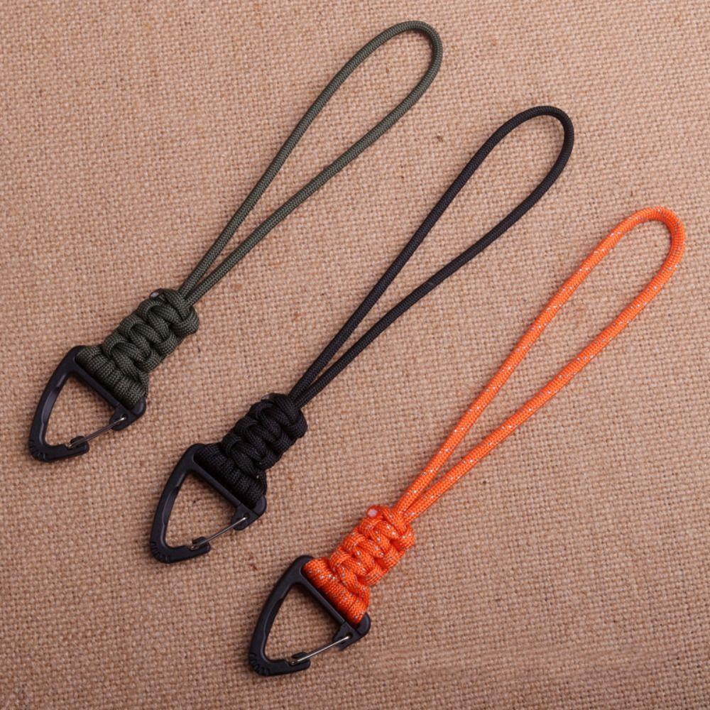 High Strength Paracord Keychain Triangle Buckle Parachute Cord Carabiner Hiking