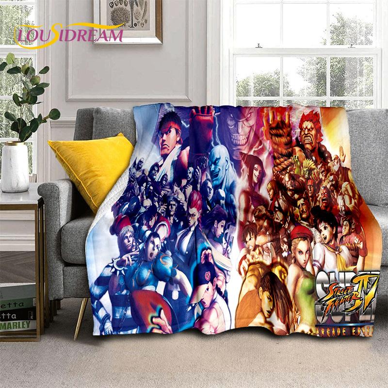 SF Retro Game Street Fighter Gamer Blanket,Soft Throw Blanket for Home Bedroom Bed Sofa Picnic Travel Office Cover Blanket Kids