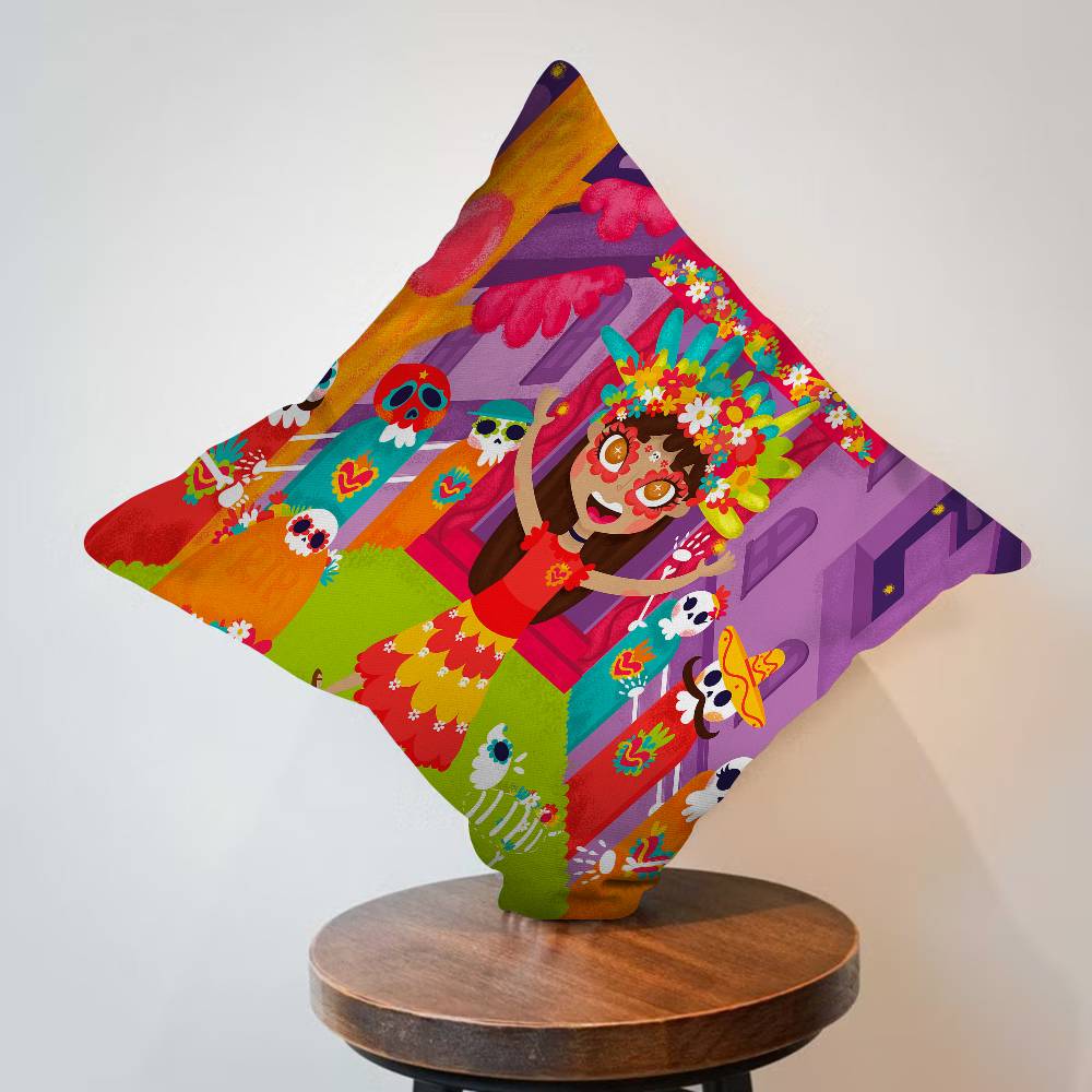 Cartoon Mexico Day Of The Dead Pillowcase Toon Gift Cushion Cover Bedroom Home Sofa Chair Seat Decor Pillow Case