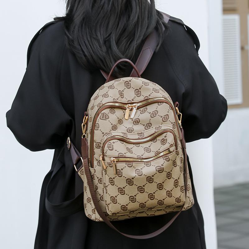 Винтажный принтованный маленький рюкзак женский рюкзак дорожная сумка