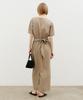 Artid Drape Short Sleeve Long Dress_Beige