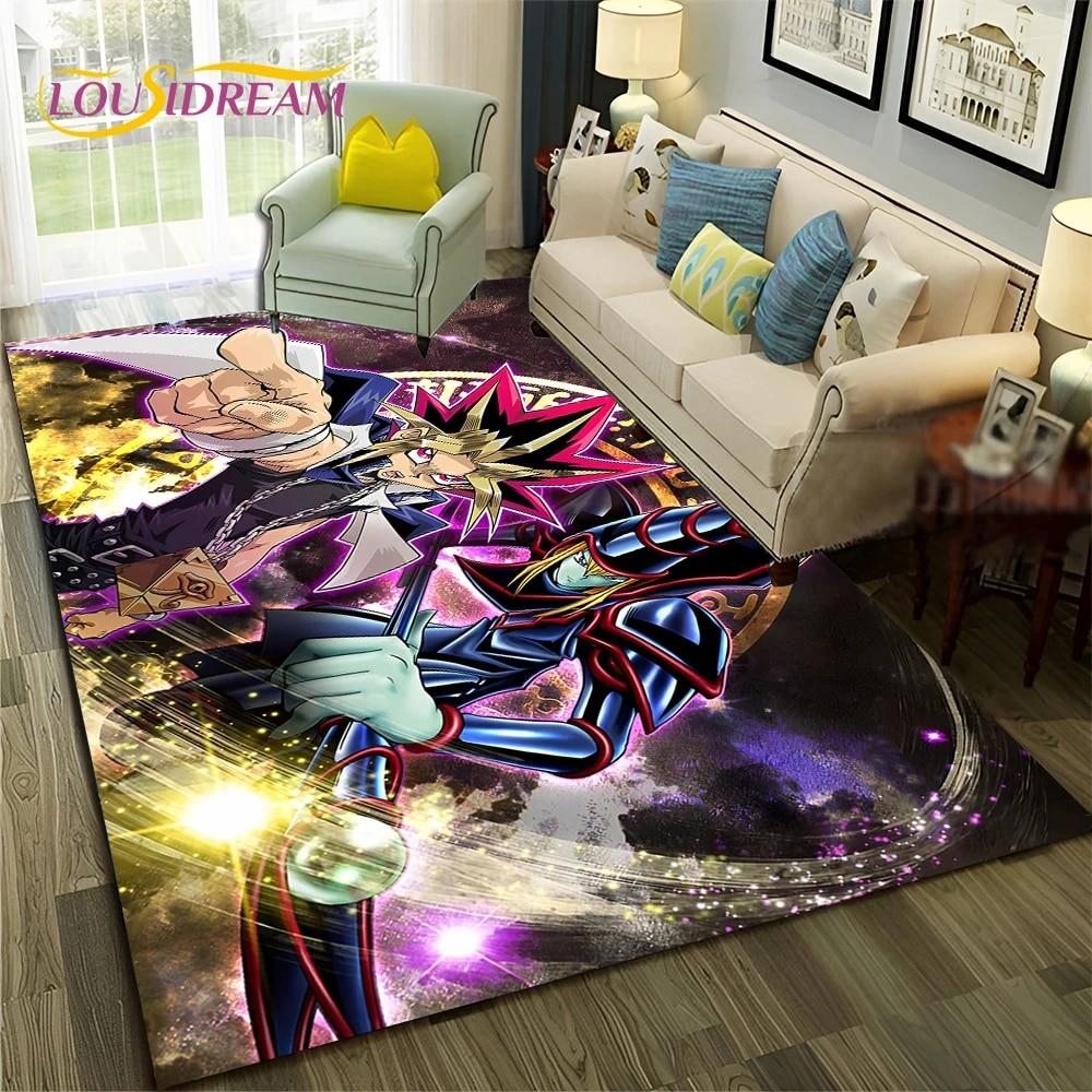 Коврик с рисунком аниме Yu-Gi-Oh MONSTER CARD для дома, гостиной, спальни, дивана, коврика, декор, детский коврик, нескользящий напольный коврик