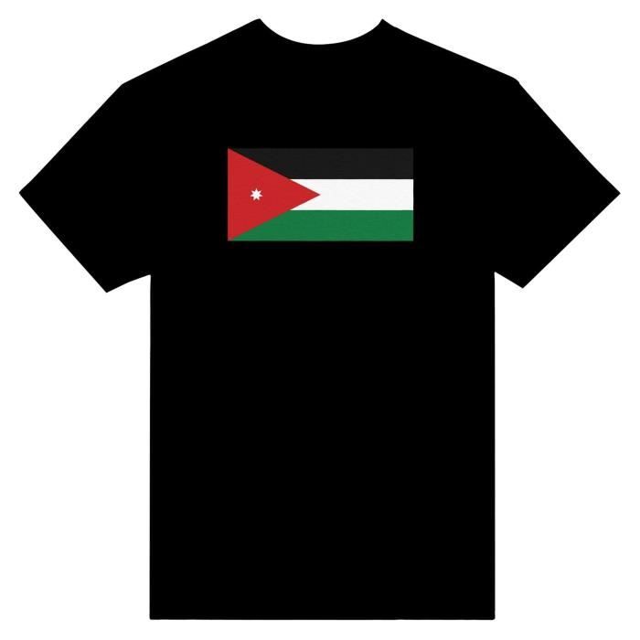 Футболка - PIXELFORMA - Drapeau de la Jordanie - Noir - 100 % хлопок - Manches Courtes