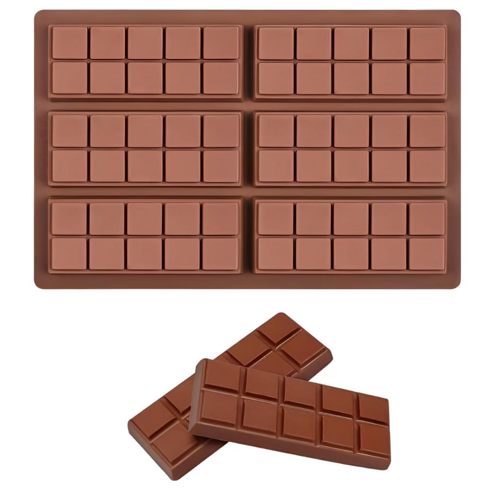 Dubai Chocolate Silicone Mold 26 x 17 cm 6 Cavities Baking Mold for Chocolate Making, Non-Stick Heat Resistant Silicone Mold