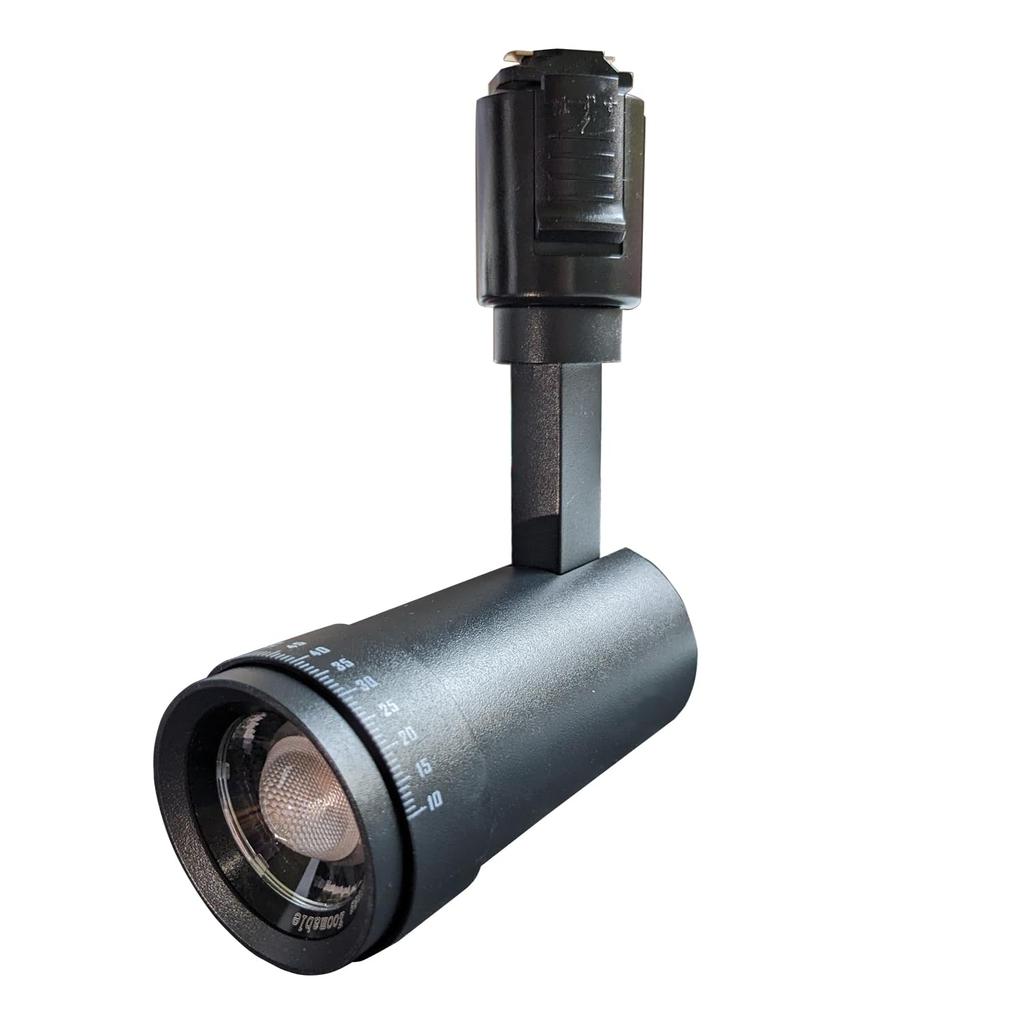 Светодиодный прожектор для шинопроводов, Теплый белый, Эквивалент 100 Вт, Регулируемый угол луча, 10 Вт, Диммируемый, Беспроводной пульт дистанционного управления 2,4 ГГц, 1 шт. (черный)