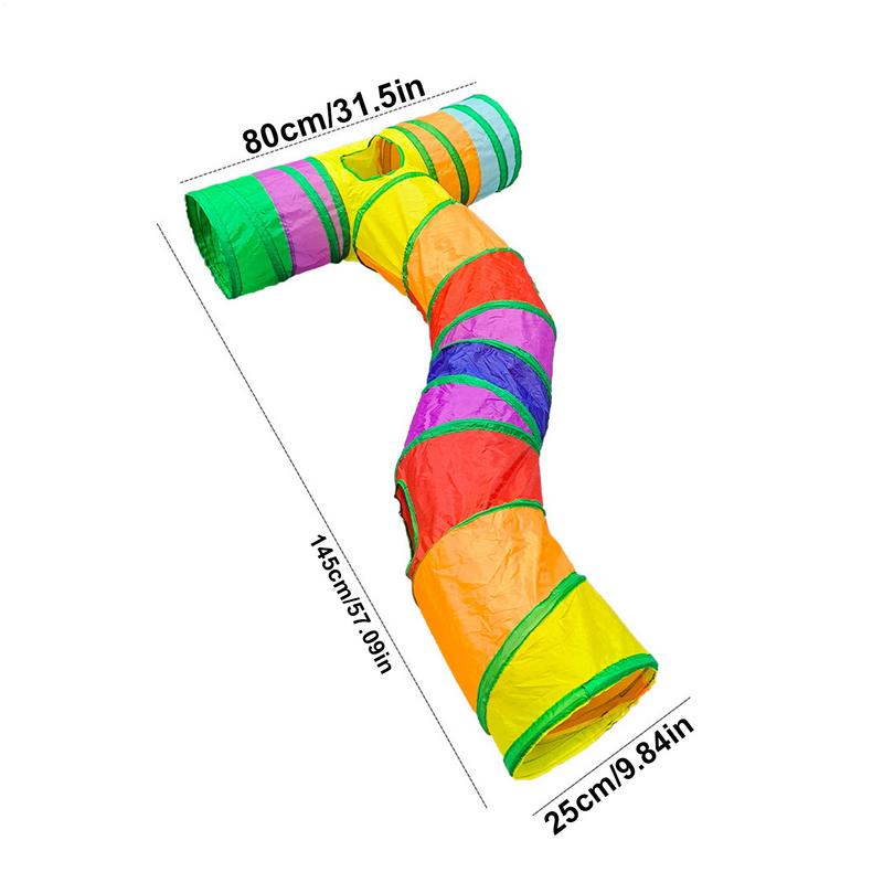 Туннель для кошек Интерактивный туннель для игр в помещении для кошек Отверстие для выглядывания Интерактивный домик для котят Красочные товары для питомцев для мелких пород Кроликов