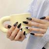 HANDMADE Artificial Nail Zodiac Sign - Taurus Hand Painted Black Phototherapy Nails Fake Nails Reusable and Removable Nails