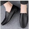 Leather Loafers Spring Autumn Men's Casual Leather Shoes For Men Black White Solid Slip-On Plus Size Dropshipping Moccasin Driving Shoes