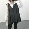 Autumn and Winter Loose All-match Sweater Large Size V-neck Knitted Vest Sleeveless Solid Color Female Top