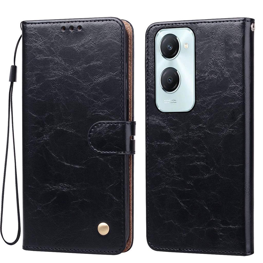 Винтажный чехол-бумажник с текстурой Crazy Horse из ПУ-кожи для Vivo Y28s 5G, Y18, Y18s, Y03, Y03t, с держателем для карт, подставкой, противоударный защитный чехол