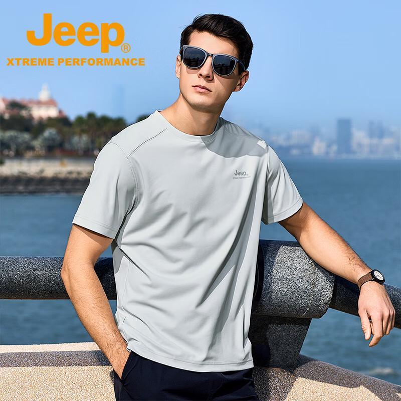 Jeep Мужская летняя быстросохнущая футболка с коротким рукавом для активного отдыха