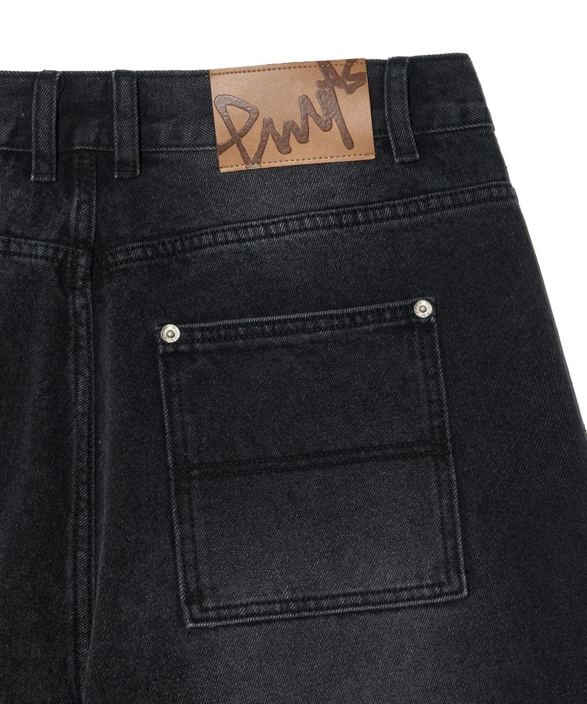 PHYSICAL DEPARTMENT Washed Bermuda Denim Shorts_Black