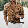 2026 Men's Feather Shirt Long Sleeved Fashion Designer Casual Outdoor Vacation Spring and Summer Collar 3D Printing