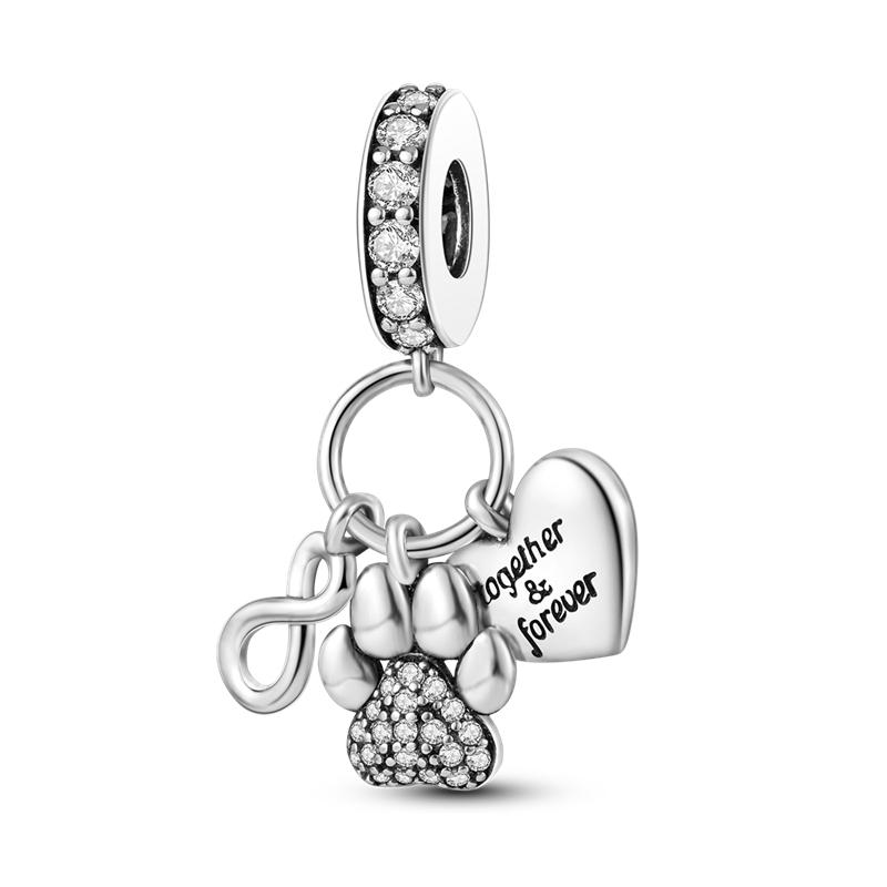 Подходят оригинальные медные шармы-бусины, щенок, сердце, бант, медные шармы для браслета, подвеска, женские, роскошные, для самостоятельного изготовления ювелирных изделий, подарки