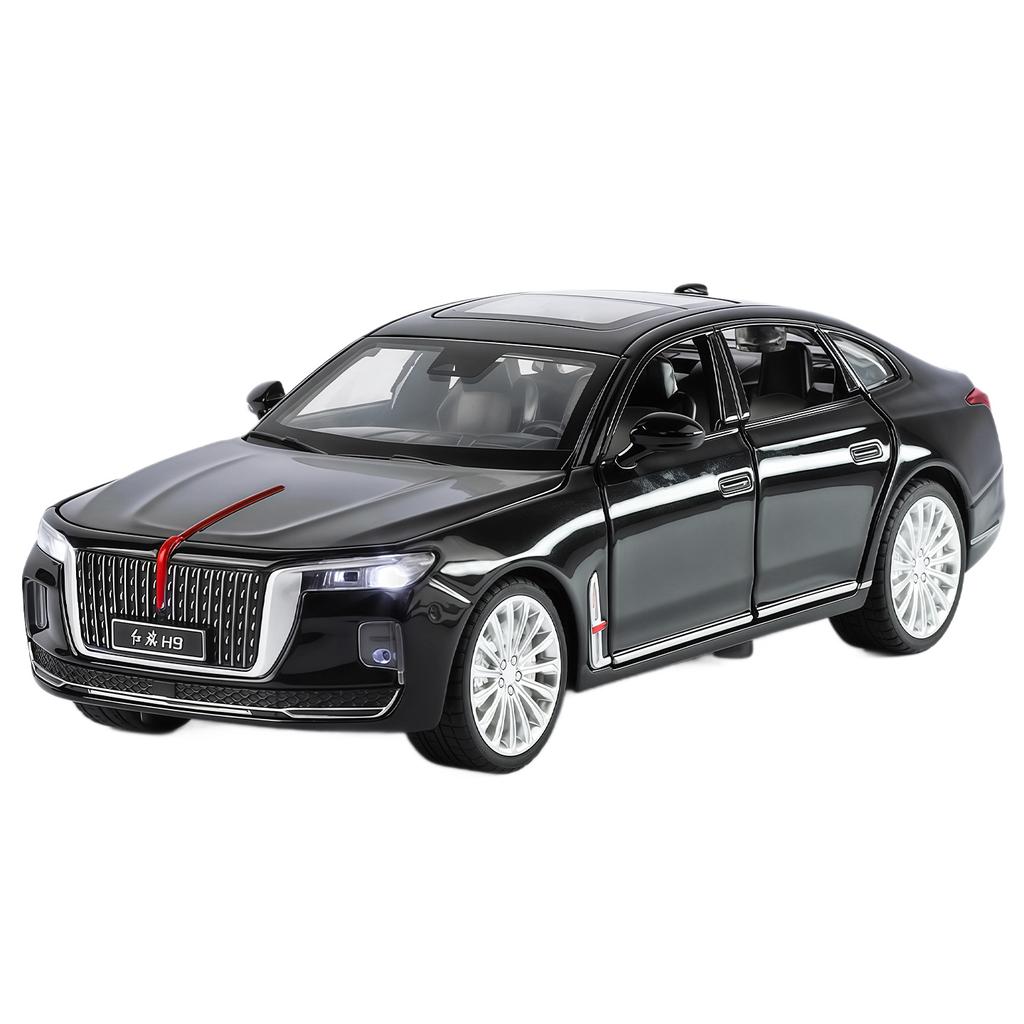 1/32 Hong Qi H9 Металлическая Люксовая Модель Автомобиля Литая Игрушечная Машинка Металлическая Модель Автомобиля Высокая Симуляция Звук Свет Коллекция Детские Подарки