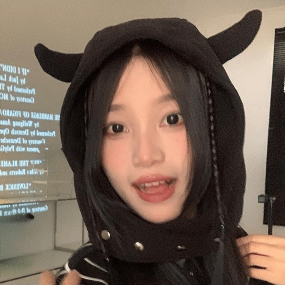 Ear Protection Lei Feng Cap Solid Color Winter Pullover Cap Punk Demon Ear Hat  Outdoor