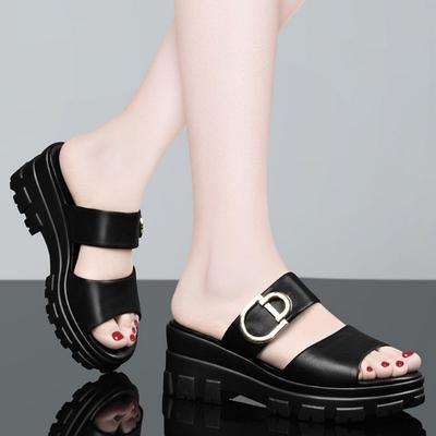 Модные босоножки, белые шлепанцы, сексуальные туфли на каблуке для женщин, круглый носок, женские тапочки из кожи, стильные, из натуральной кожи, оригинальный дизайн