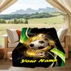 1PC Custom Name Soccer Art outdooor Flannel blankets Throw Blanket All-Season Throw Gift Bedspread for Couch, Bed, Camping Holiday Birthda