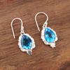 Серьги с голубым топазом Swiss Blue Topaz Gemstone Earring, 925 Solid Sterling Silver Earrings Jewelry Handmade Earrings, Silver Jewelry For Gift