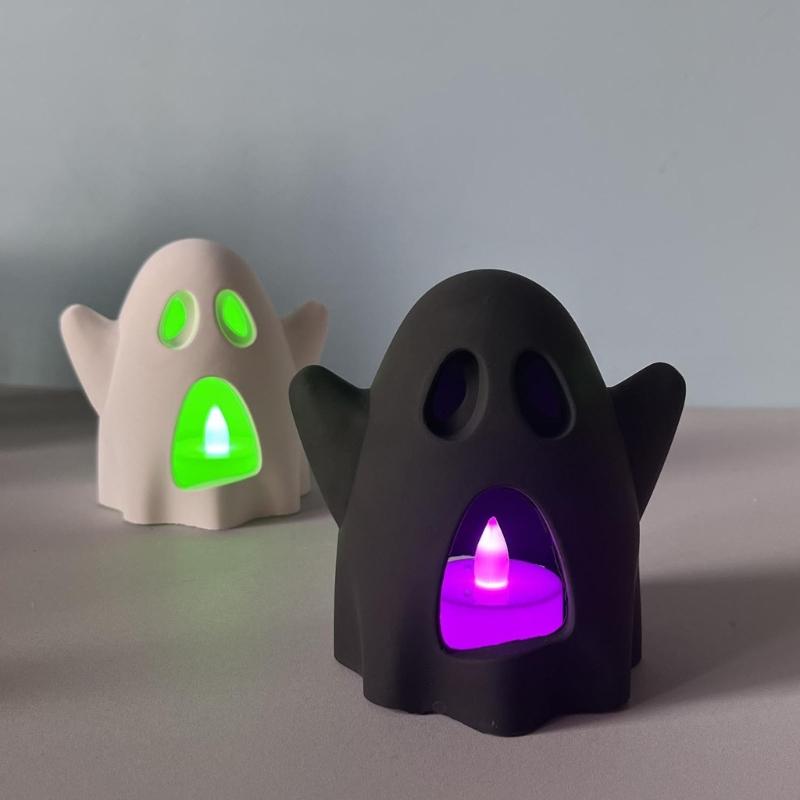 Spooky Shape Silicone Mold For Epoxy Resin Candle Holder Tealight Stand Crafting Halloween Decoration Cement Craft