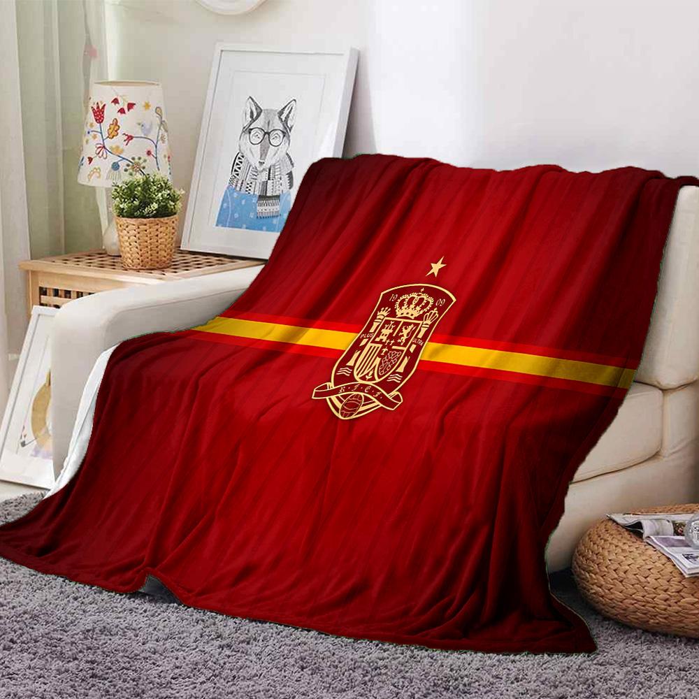 Spain Coat Of Arms Flannel Blanket, Soft Polyester, Modern Design, All-Season for Camping, Travel, Gifts for holidays or birthdays