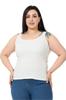 Women's Big Size Blouse Plus Size Strappy Wrapped White Body