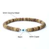 Simple Style Turkey Evil Eyes Bracelet For Men 4mm Rice Beads Braslet Natural Coconut Husk Braclet Gifts For Him Pulseria Homme