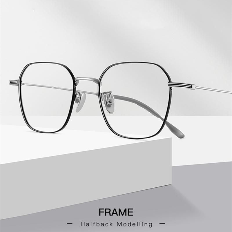 Japanese Korean Series Titanium Glasses Frame Ultra-Light Retro Women'S Glasses Frame Square Anti Blue Ray Computer Eyeglasses