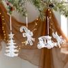 1Pc Elk Christmas Tree Pendants Crystal Clear Acrylic Home Ornament Gift Decoration For Xmas