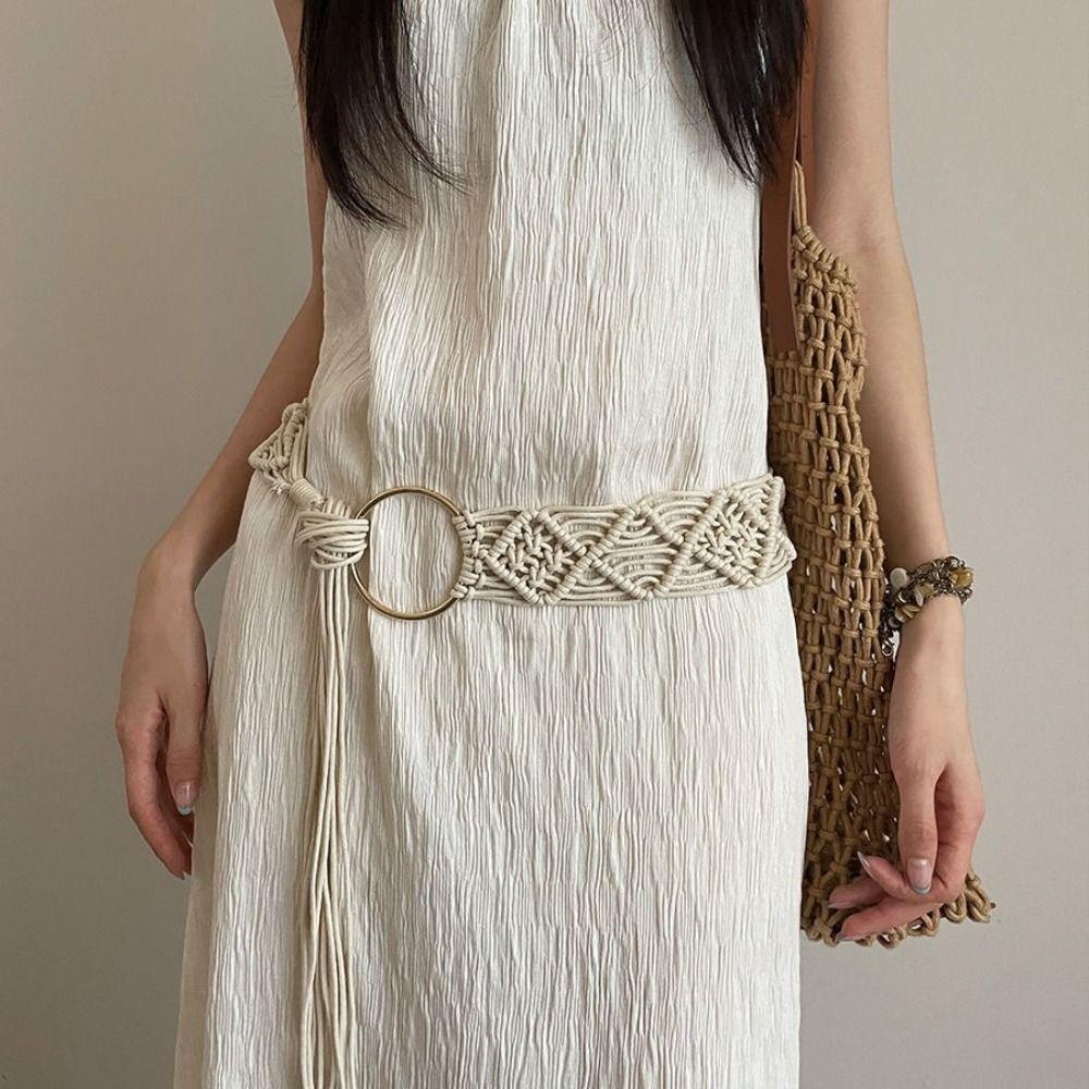 Waistband Ethnic Style Belt Hollow Tassel Waist Chain Simple Bohemian Belt Dress Decoration