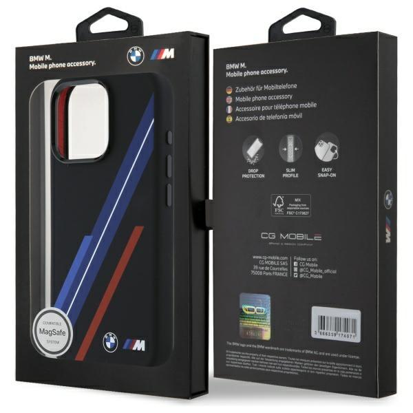 Bmw Bmhmp16L23Sspk Iphone 16 Pro 6.3    Czarny/Black Hardcase Silicone Random Lines Magsafe
