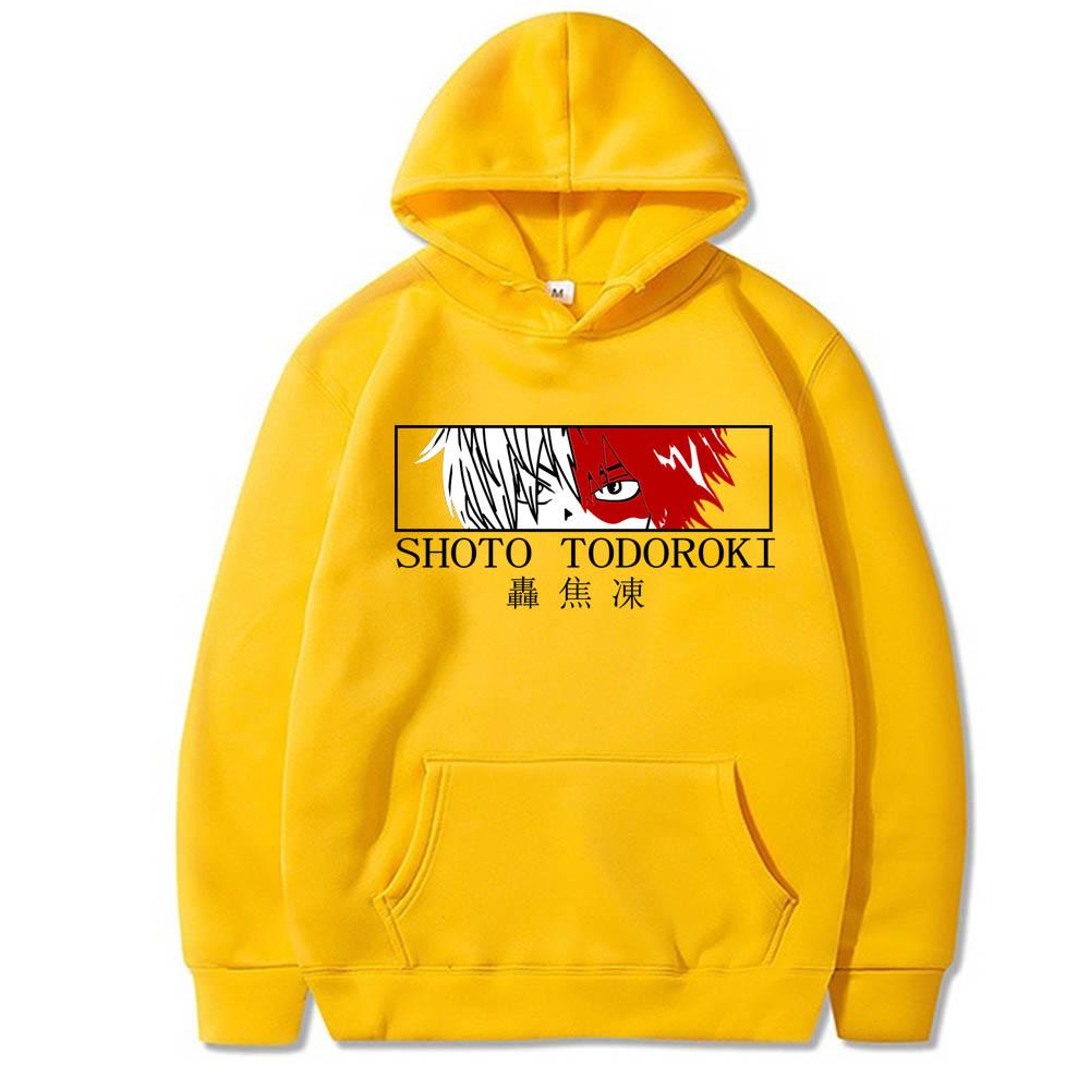Харадзюку Аниме Моя Геройская Академия Тодороки Шото Принт Худи Мужские Женские Повседневные Толстовки Оверсайз Свитшот Удобная Уличная Одежда