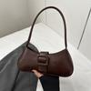 Chic Street Style Shoulder Bag For Women In Solid Black Or Brown Perfect For Daily Use