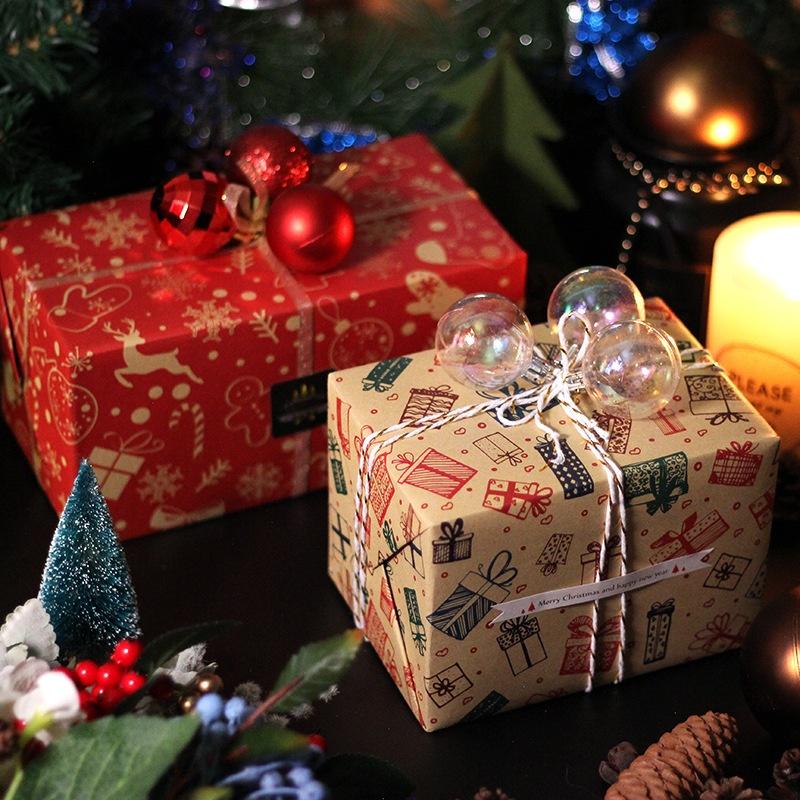 73 * 51 см, новая оберточная бумага для рождественских подарков, европейский стиль, ретро, крафт, подарочная бумага, снежинка, рождественская елка