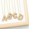 New Style Personalization Zircon A-Z Initial Letter Balloon Chunky Necklace Gold Plated Link Chain Classic 2pcs
