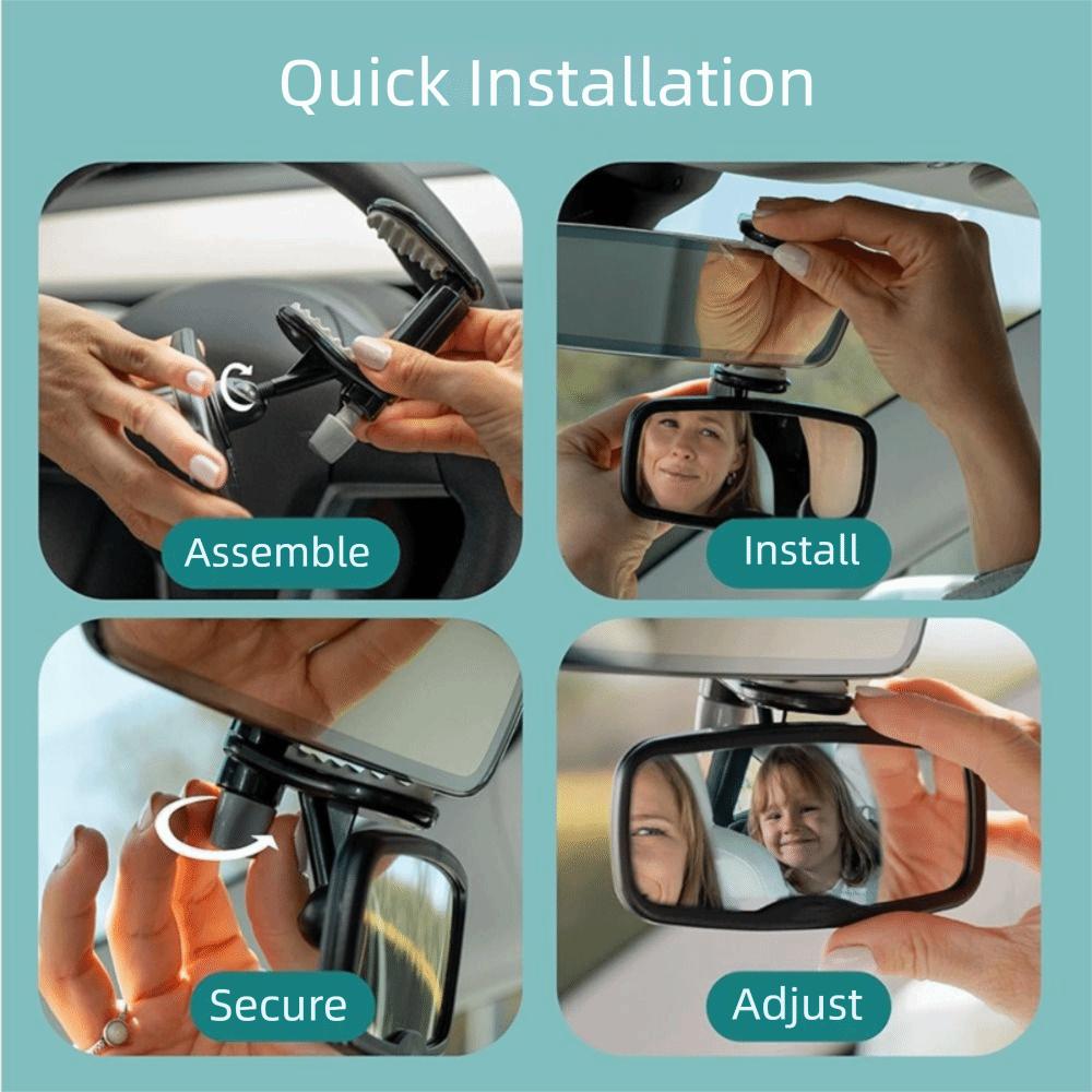 Shatterproof Clip on Car Mirror for Baby Safety Baby Observation Mirror Newborn Supervision